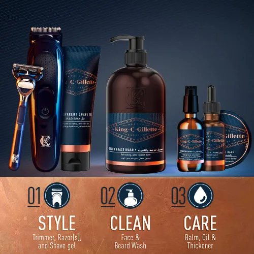 Vista 7 de King C. Gillette Gel de afeitado transparente para hombre con té blanco y aceite de argán, 5 onzas