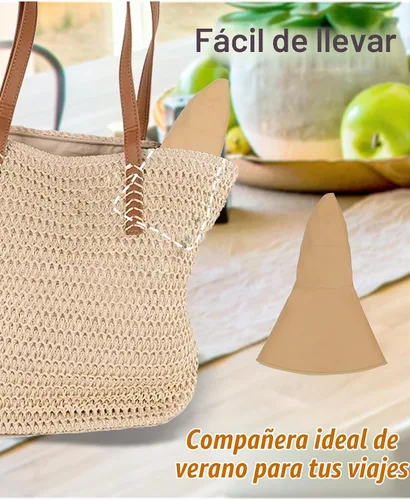 Vista 7 de Sun Hat for Women Wide Brim Reversible Double-Sided Cotton Fisherman Cap Caqui