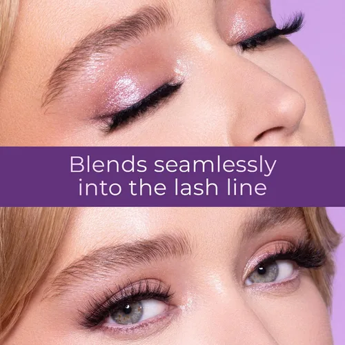 Vista 7 de Lilly Lashes Banda Transparente, Pestañas Postizas con Pestañas de Banda Invisible, Medias Pestañas de Aspecto Natural, Media Pestaña Estilo Ojo