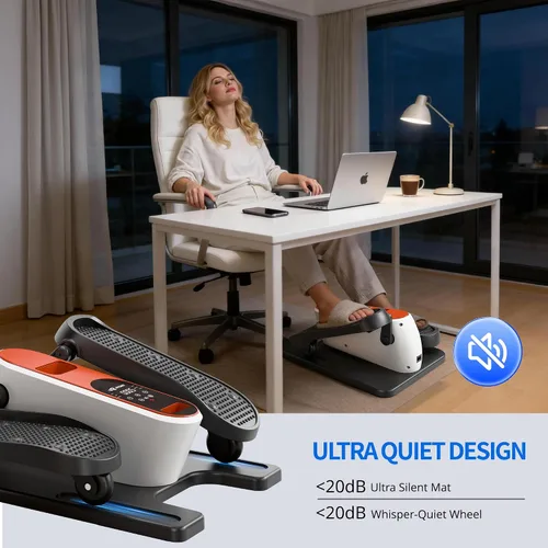 Vista 4 de Under Desk Elliptical Machine, Ellipse Leg Exerciser with Electric Seated Pedal for Home & Office, Manual & Auto Mode, Forward & Reverse,12 Speeds