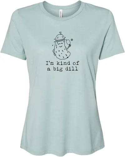 Vista 14 de Cute Women's Screen Printed Crew Neck Tee, Shirts With Sayings, Dusty Blue or Olive