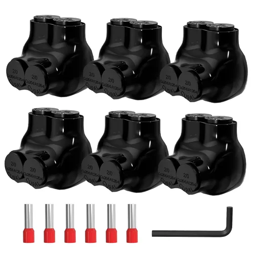 Vista 11 de Joinfworld Conector de Derivación Múltiple Aislado de 2 Puertos 1/0-14 AWG Conectores de Cable de Aluminio a Cobre Conectores de Cable Eléctrico