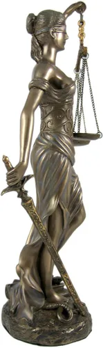 Vista 2 de PTC Figura de estatua de resina de La Justica de 12 pulgadas con escamas y espada