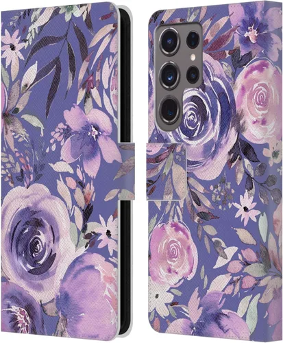 Vista 228 de Head Case Designs Officially Licensed Ninola Abstract Poppies Lilac Floral Leather Wallet Case Compatible with Samsung Galaxy A07 4G