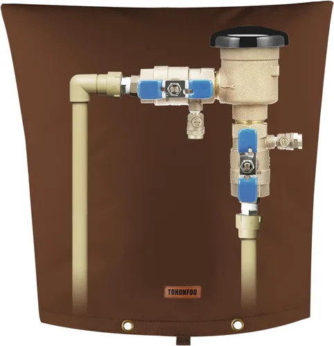 Vista 35 de Cubierta aislante de tubería para prevención de reflujo (5°F) – Bolsa aislada para válvula de aspersor de riego – Cubierta de bomba de pozo de agua