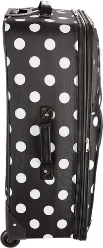 Vista 3 de Rockland Vara Softside - Juego de equipaje vertical de 3 piezas, Punto Negro, Vara Softside Juego de equipaje vertical de 3 piezas
