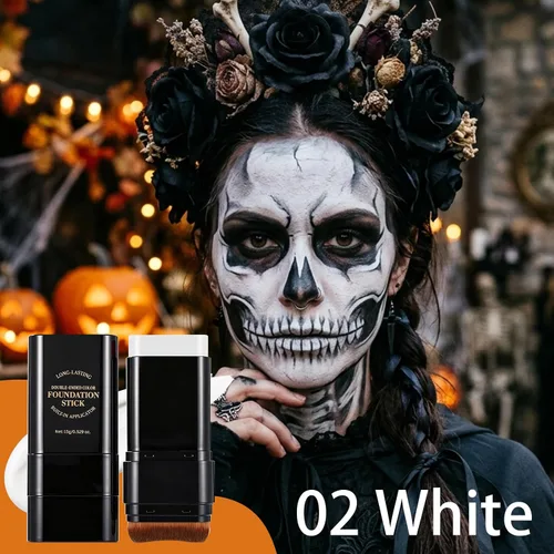 Vista 2 de DAGEDA White Body Paint Stick,Face Painting with Brush,Halloween Makeup