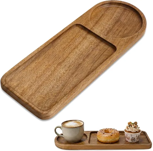 Vista 19 de Bandeja pequeña de madera Bandeja de madera de acacia para tocador, encimera de baño, mesa de café e inodoro Perfecto para joyas, llaves
