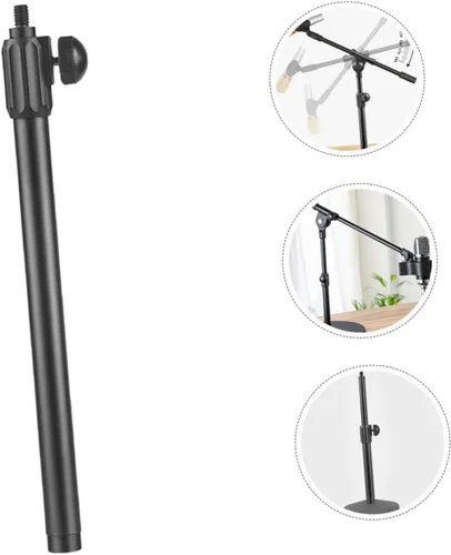 Vista 9 de PRETYZOOM Extensión telescópica de brazo de micrófono de poste de brazo de metal accesorio de soporte de micrófono con adaptador de cabeza