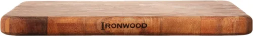 Vista 5 de Ironwood Oslo Tabla de Cortar Cuadrada de Fibra Transversal de Uso General, Talla Única, Madera de Acacia, Marrón Dice, Prep & Serve Great for