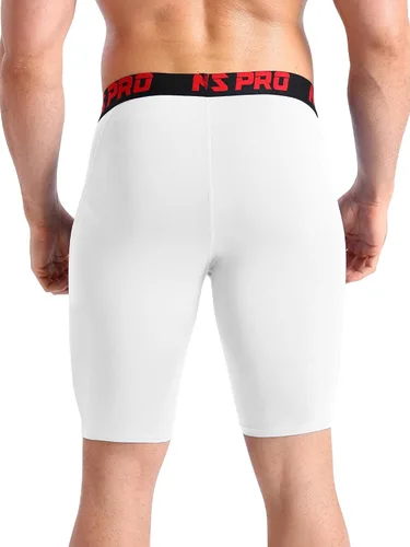 Vista 6 de NELEUS Paquete de 3 pantalones cortos de compresión para correr con bolsillos para hombre