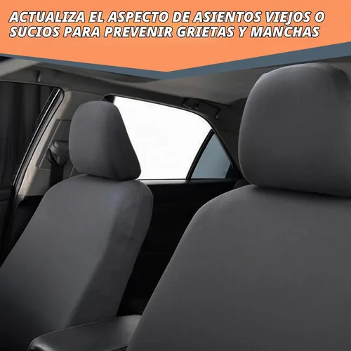 Vista 4 de 2 fundas para reposacabezas de asiento de automóvil, 9" x 10.6" de punto elástico transpirable completamente envolvente, cubierta antipolvo simple