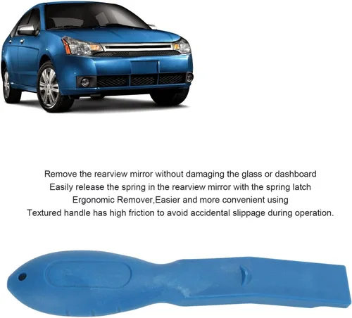 Vista 3 de Herramienta de eliminación de espejo retrovisor para automóvil, herramienta de eliminación de resorte, ergonómico, azul, ABS, plástico, repuesto