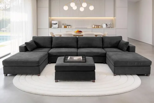 Vista 16 de 113" sofá seccional modular de gran tamaño del asiento profundo, sofá