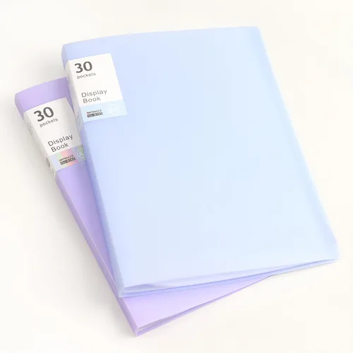 Vista 5 de Tamaki Carpeta con fundas de plástico para tamaño A4, 30 bolsillos, 1 paquete, azul