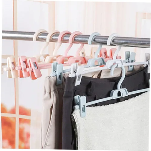 Vista 7 de Housoutil Perchas para pantalones para faldas, colgador de corbatas, colgador de trajes, perchas con clip para colgar colgadores, colgadores