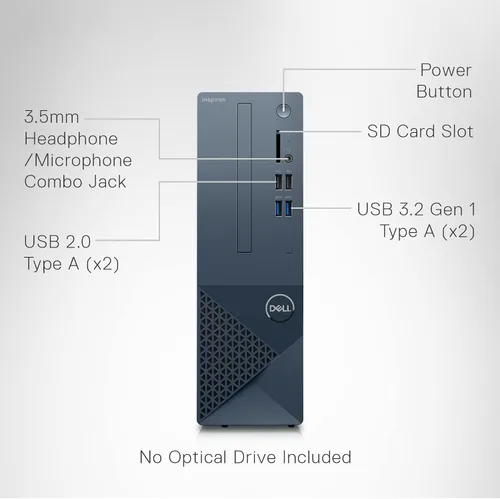 Vista 5 de Dell Inspiron 3020S Desktop - Procesador Intel Core i5-13400, RAM DDR4 de 16 GB, SSD de 512 GB + disco duro de 1 TB, gráficos Intel UHD 730, Windows