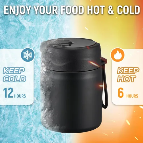 Vista 3 de Pawtong Termo para sopa de 17oz para alimentos calientes para niños, tarro de alimentos aislado al vacío con cuchara de acero inoxidable de boca