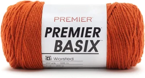 Vista 2 de Premier Yarns Basix, hilo de estambre sólido, hecho de acrílico, hilo ideal para ganchillo y tejido, color blanco, 359 yardas