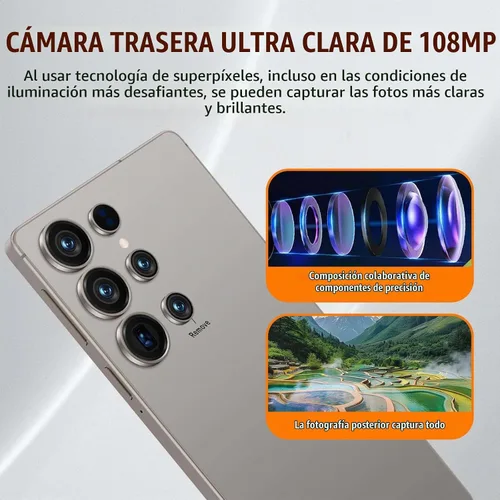 Vista 7 de 25 teléfono ultra desbloqueado, 8GB+256GB Android 14.0 teléfono Gris