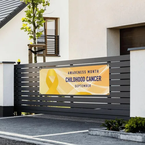 Vista 6 de Cartel del mes de concientización sobre el cáncer infantil de 24 x 71 pulgadas, decoraciones para porche, patio, tapiz de fondo, suministros