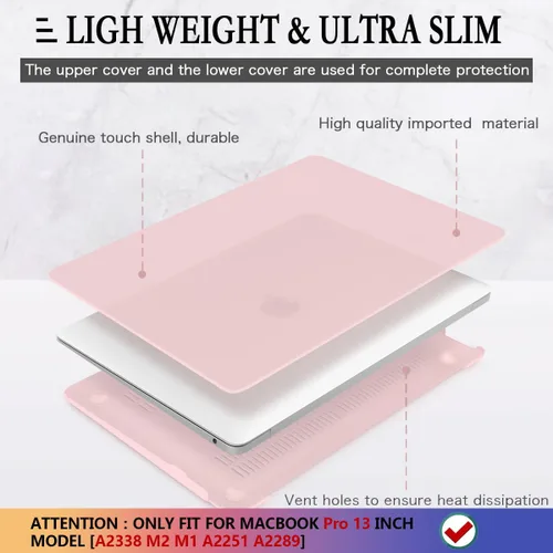 Vista 4 de CISSOOK - Funda rosa bebé para MacBook Pro de 13 pulgadas 2025-2016