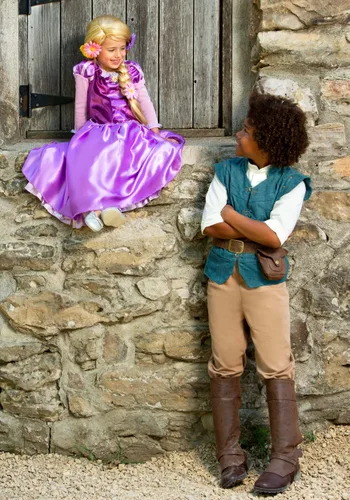 Vista 9 de Disfraz clásico de Rapunzel para niña Multicolor