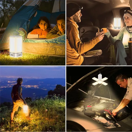 Vista 7 de Blukar 116 LED linterna de camping recargable, 7 modos de iluminación luz Gris Cálido