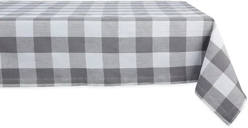 Vista 30 de DII Buffalo Check Collection, mantel clásico de granja, 52 x 52 pulgadas, color verde antiguo