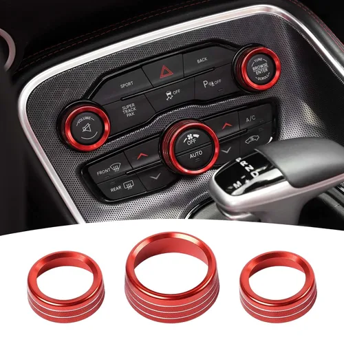 Vista 10 de para Challenger Cubierta de Mando de AC/Radio para Dodge Charger 2011+/Challenger 2015+/RAM 2012-2017/Durango 2016-2022/Chrysler 300C 2011+ Negro