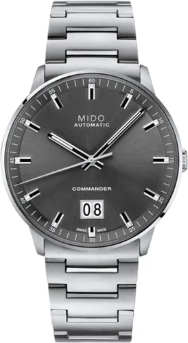 Vista 13 de MIDO Commander Big Date - Swiss Automatic Watch for Men - 42mm Stainless Steel Case - See Through Caseback - 80 Hour Power Reserve PVD antracita
