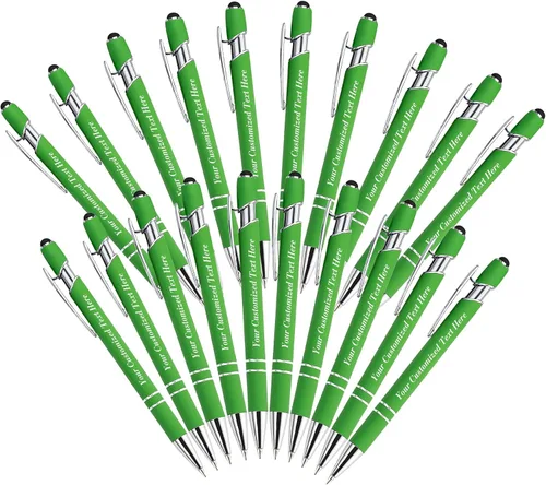 Vista 26 de Bolígrafos personalizados con nombre, bolígrafos personalizados con punta de lápiz digital de 0.020 in, bolígrafo suave al tacto, grabado de texto