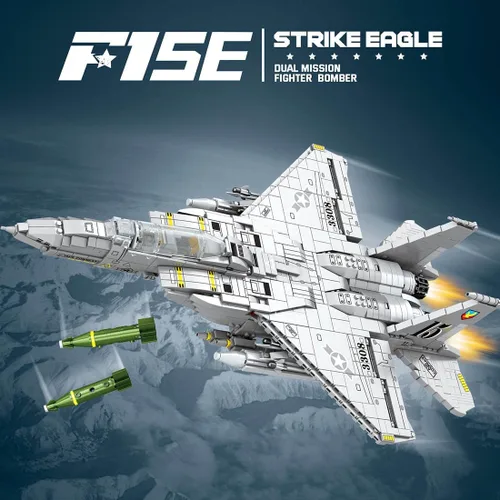 Vista 2 de Technic F-15E Eagle Fighter Jet Kit de construcción, serie militar de bloques de construcción (2216PCS)