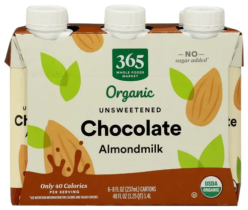 Vista 10 de 365 de Whole Foods Market - Leche de almendra orgánica sin endulzar de vainilla, envase de 32 onzas líquidas