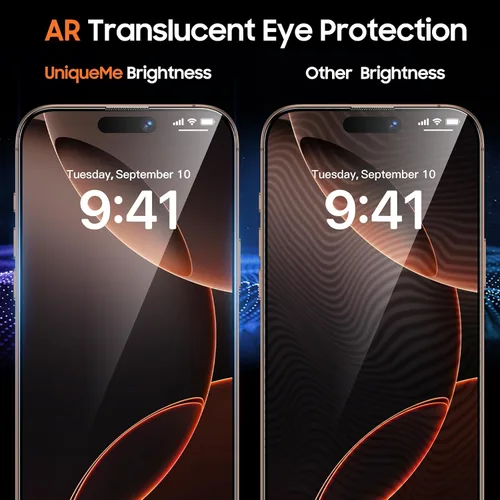 Vista 7 de UniqueMe Protector de pantalla de privacidad de 360° para iPhone 16 Pro Max 360°-negro