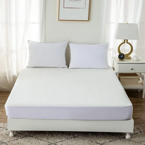 Vista 6 de Protector de Colchón de Bambú y Viscosa Kingnex para Cama Individual, Refrigerante, Impermeable, Transpirable, Silencioso, Ajustado, Funda de Colchón