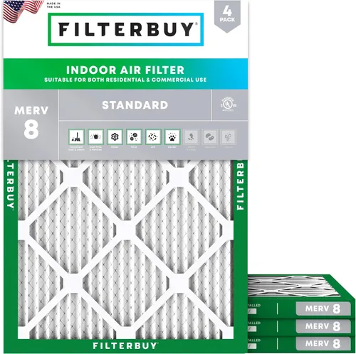 Vista 23 de Filterbuy - Filtros de aire de repuesto MERV 8, protección contra el polvo, plisados, para caldera y sistema HVAC, 20 x 25 x 1 pulgadas, paquete