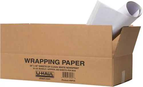 Vista 3 de U-Haul Papel de embalaje de papel de periódico para mudanza y envío - 500 hojas - 25 libras. - Hojas de 24" x 30