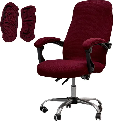 Vista 36 de Melaluxe Funda para silla de oficina con fundas para reposabrazos, funda elástica universal para silla de escritorio, fundas para silla