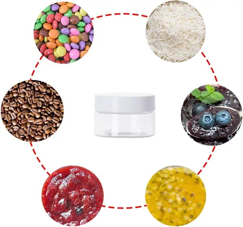Vista 2 de 24 tarros de plástico para cosméticos de 1 onza, recipiente redondo transparente a prueba de fugas con tapa, recipientes pequeños recargables