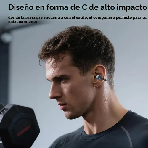 Vista 2 de ZIHNIC S26 Auriculares Inalámbricos con Clip, Auriculares Inalámbricos de Oído Abierto Bluetooth 5.4 con Micrófono, IPX5 Resistente al Agua, 35 Negro