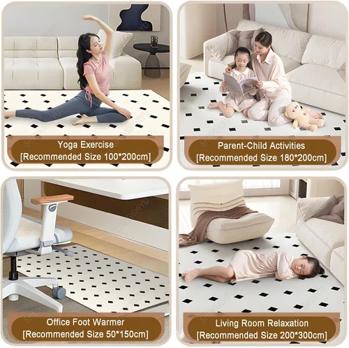 Vista 2 de Electric Heated Rug,Underfloor Heating for Carpet,Multi-Layer Construction,Constant Temperature Warm-Up,Adjustable Temperature,Durable PVC Heated