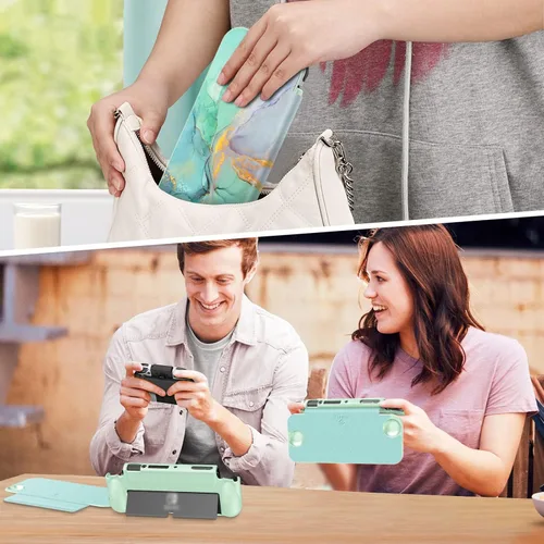 Vista 7 de Fintie Flip Case for Nintendo Switch OLED Model - Screen Safe Slim Protective Soft TPU Shell with Magnetically Detachable Front Cover & Ergonomic