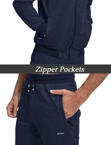 Vista 6 de MAGNIVIT - Conjunto deportivo para hombre con cremallera completa y manga larga