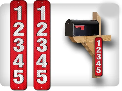 Vista 18 de Curb N Sign - Placas de números para buzón – 3 x 10 pulgadas hechas de aluminio reflectante de alta calidad – Números de buzón súper reflectantes
