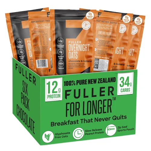 Vista 3 de Deliciosa avena nocturna con alto contenido de proteínas y arándanos y vainilla, FULLER diseñado por nutricionistas para más tiempo con bajo
