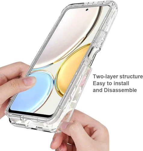 Vista 4 de Funda protectora de cuerpo completo para Honor X9 (4G/5G)/Honor X30/Honor Magic4 Lite con protector de pantalla de vidrio templado, bonito