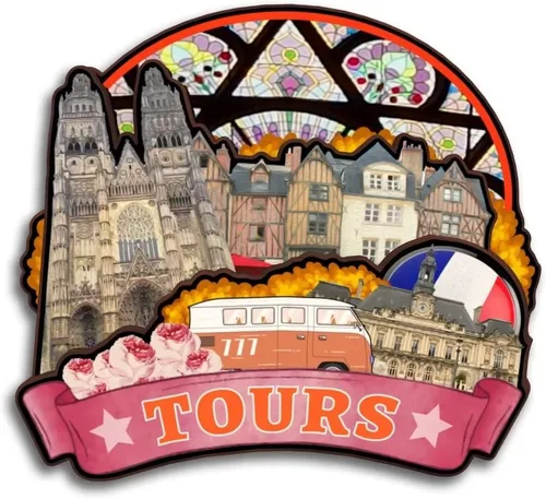 Vista 19 de Blois Centre-Val de Loire Francia - Imán de madera para nevera, colección 3D, hecho a mano, viajes, ciudad, recuerdos, nevera, regalo