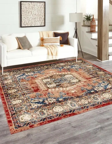 Vista 27 de Unique Loom Utopia Collection Alfombra tradicional, geométrica, tribal, tonos cálidos beige (9 pies 0 x 12 pies 0)