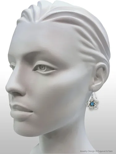 Vista 2 de Jasmine Jewelry JAS1-SE - Pendientes de plata de ley hechos a mano, diseño de flores de jazmín